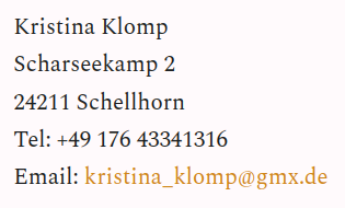 Impressum Kristina Klomp